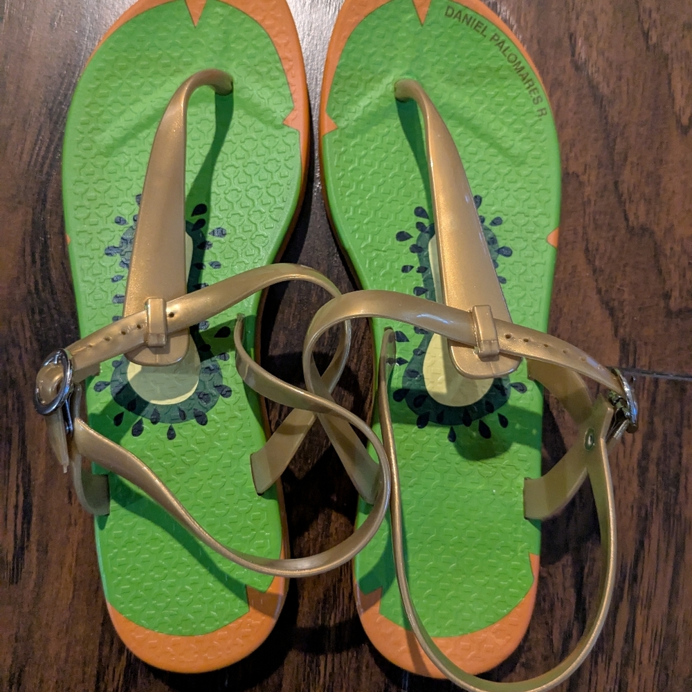 Daniel Patricio Green and Orange Sandals